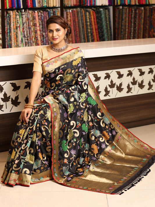 Multi Colored handwoven Banarasi silk saree